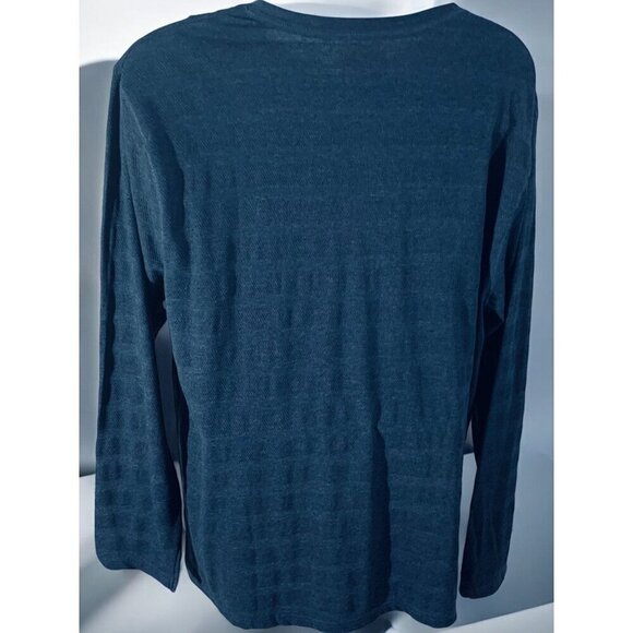 PX Clothing Harper Long Sleeve Henley 3 Button Navy Blue Heather Cotton NEW XXL - Picture 5 of 9